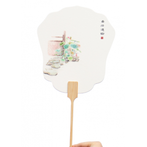 定制宣纸团扇双面广告扇竹制手柄扇促销活动礼品漆扇企业宣传扇子